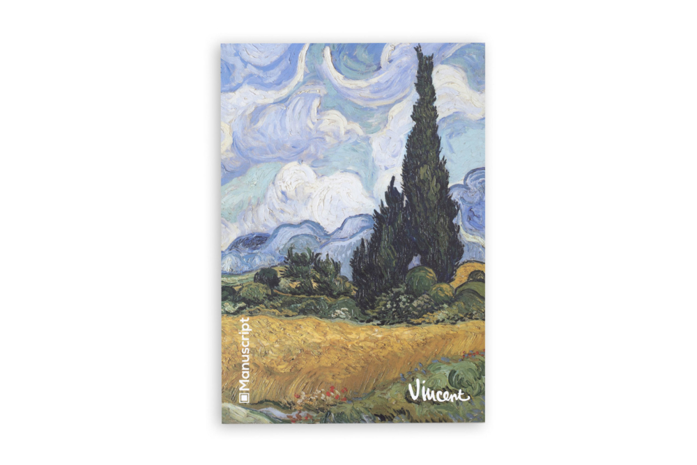 Купить скетчбук А5 Van Gogh 1889 с картиной «Пшеничное поле с кипарисами»